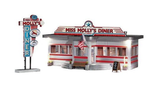 Woodland Scenics BR5066 HO Scale Miss Molly's Diner Built Structure - PowerHobby