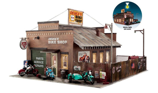 Woodland Scenics BR5846 O Deuce's Cycle Shop Structure Built-&-Ready - PowerHobby