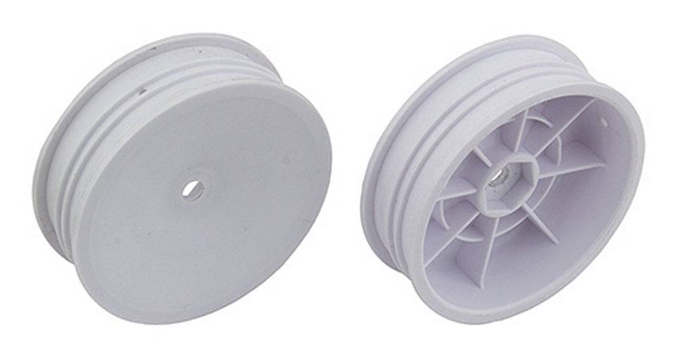 Associated 91757 2WD Slim Front Wheels 2.2" 12mm Hex White RC10B6 RC10B6D - PowerHobby