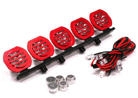 Integy C23540RED Aluminum Roof Top Spot LED Light Set (5) - PowerHobby