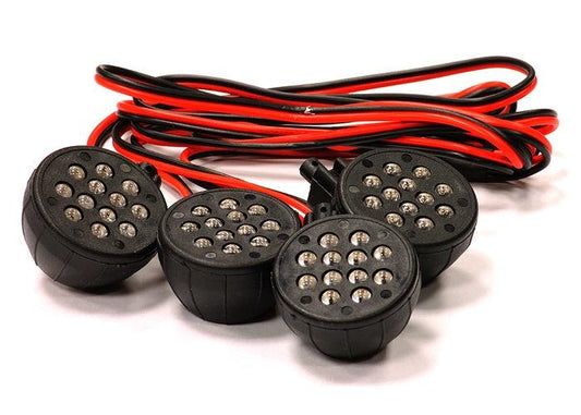 Integy C24150BLACK Off-Road High Brightness Large Spot Yellow LED Light Set (4) - PowerHobby