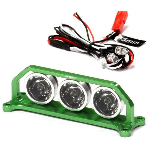 Integy C24861GREEN Aluminum T4 Realistic Roof Top Spot White LED Light Set (3) - PowerHobby