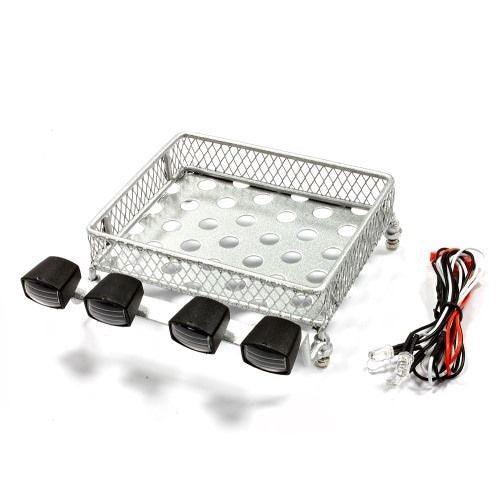 Integy C25028SILVER T7 Metal Luggage Tray w/ LED Light Set (4) Rock Crawler - PowerHobby