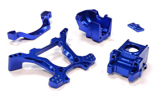 Integy C25807BLUE Aluminum Rear Gearbox & Shock Tower Traxxas Telluride 4X4 - PowerHobby