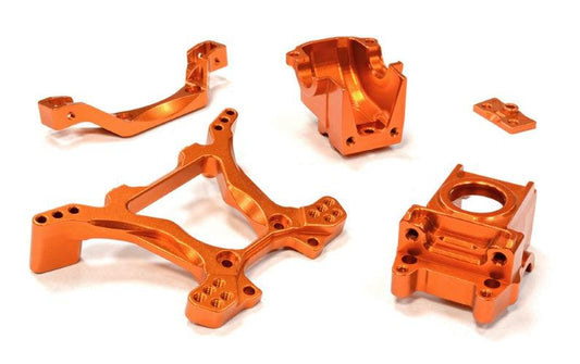 Integy C25807ORANGE Aluminum Rear Gearbox & Shock Tower Traxxas Telluride 4X4 - PowerHobby