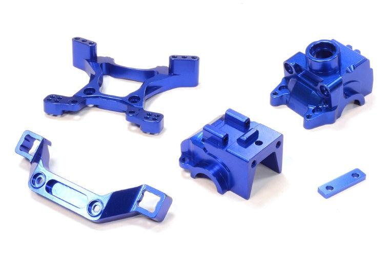 Integy Aluminum Front GearBox & Shock Tower Blue Traxxas Telluride 4X4 - PowerHobby