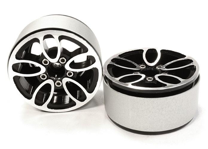 Integy Aluminum 5 Spoke Type DU Off-Road 1.9 Wheel Black (2) Scale Crawler - PowerHobby