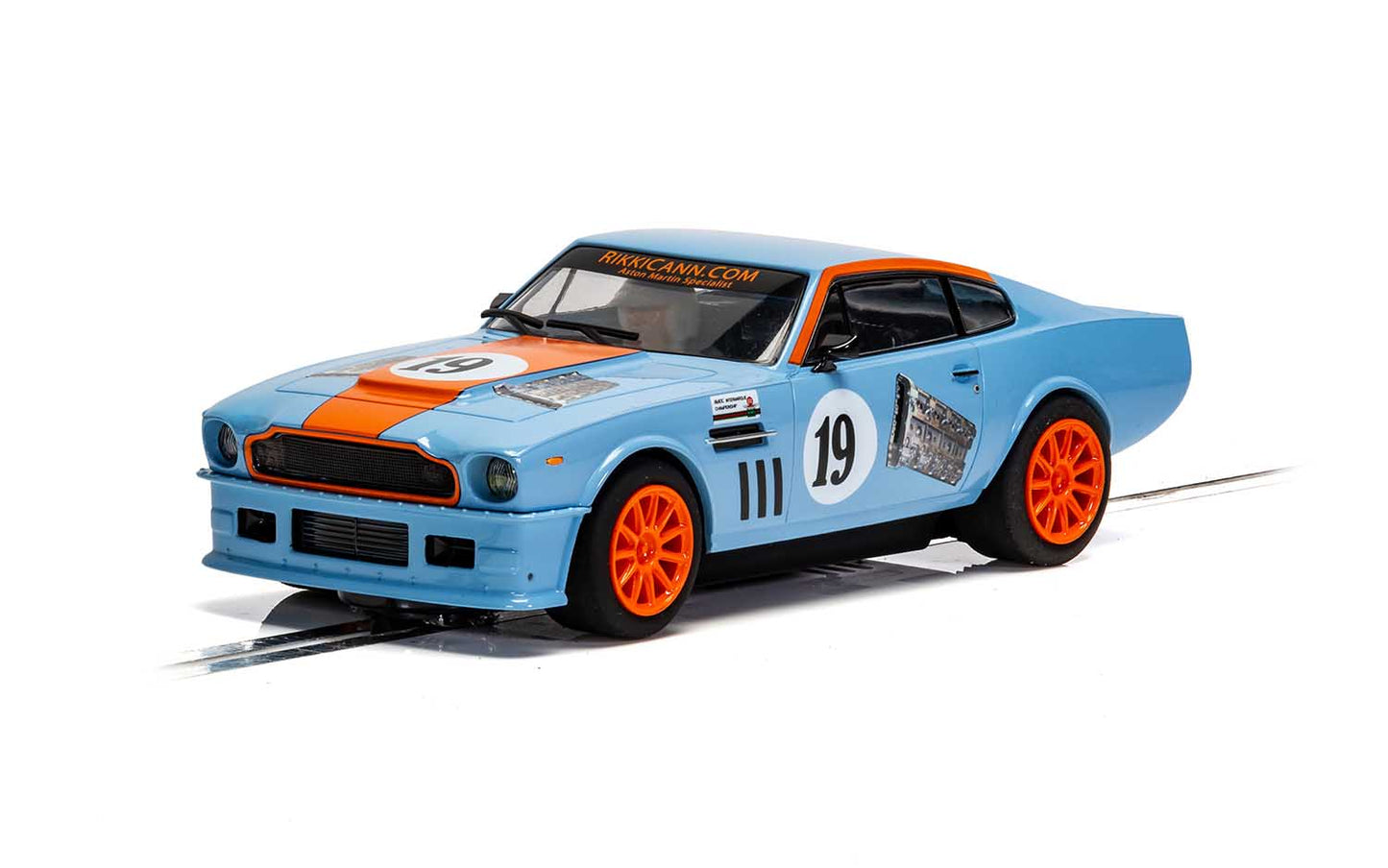 Scalextric C4209 Aston Martin V8 Gulf Edition Rikki Cann Slot Car 1/32 DRP - PowerHobby