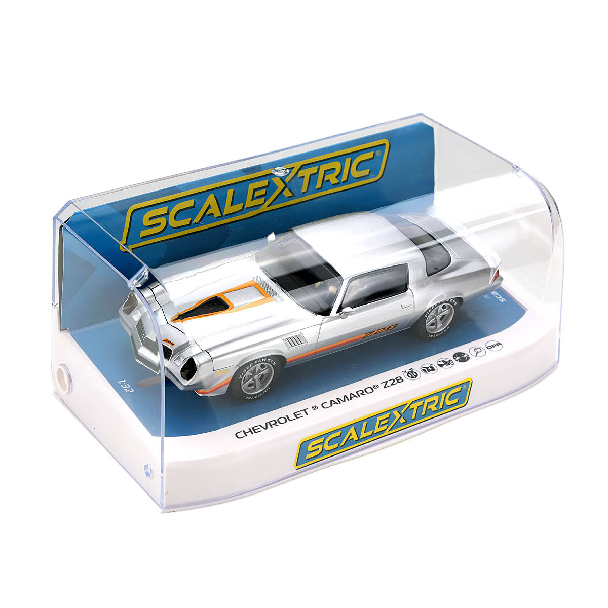 Scalextric C4227 Chevrolet Camaro Z28 Silver Slot Car 1/32 DPR - PowerHobby