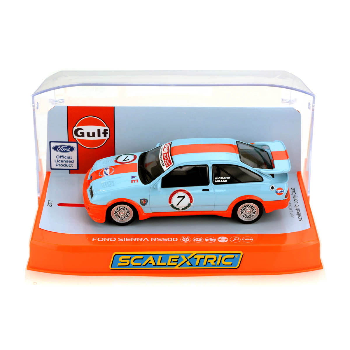 Scalextric C4231 Ford Sierra RS500 Gulf Richard Millar Slot Car 1/32 DPR - PowerHobby