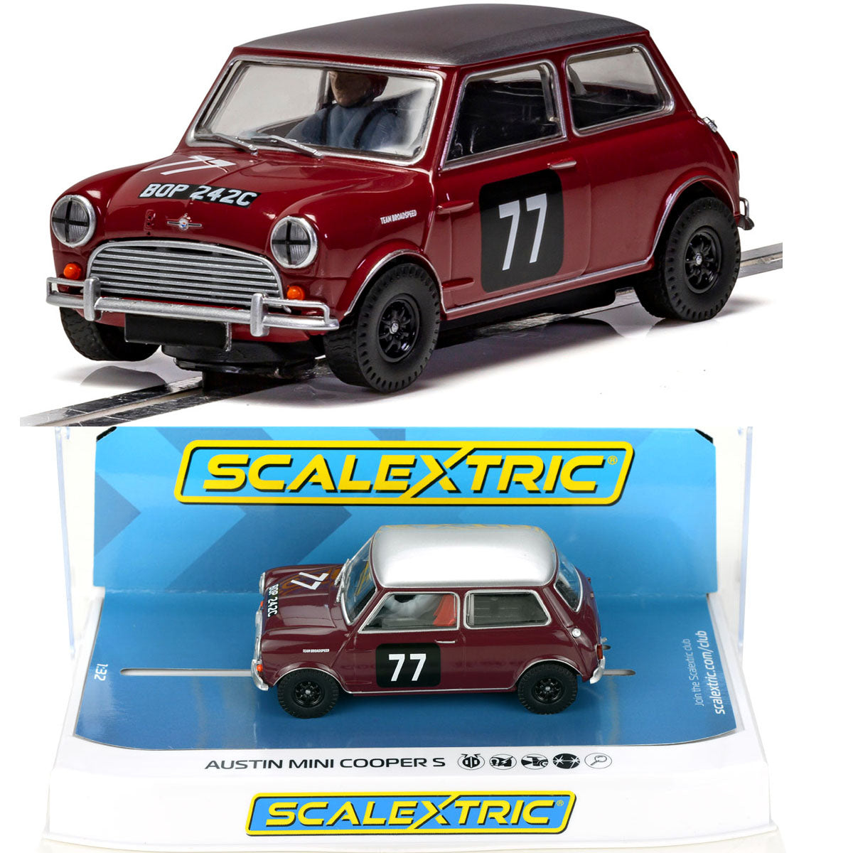 Scalextric C4238 Morris Mini Cooper S Broadspeed John Fitzpatrick Slot Car 1/32 - PowerHobby