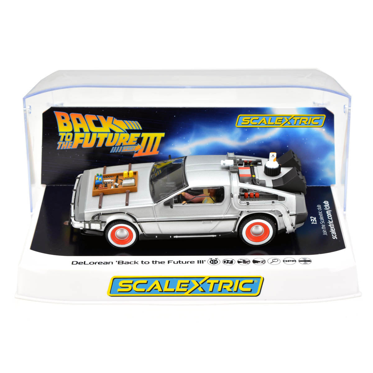 Scalextric C4307 DeLorean Back to the Future III Part 3 Slot Car 1/32 Scale - PowerHobby