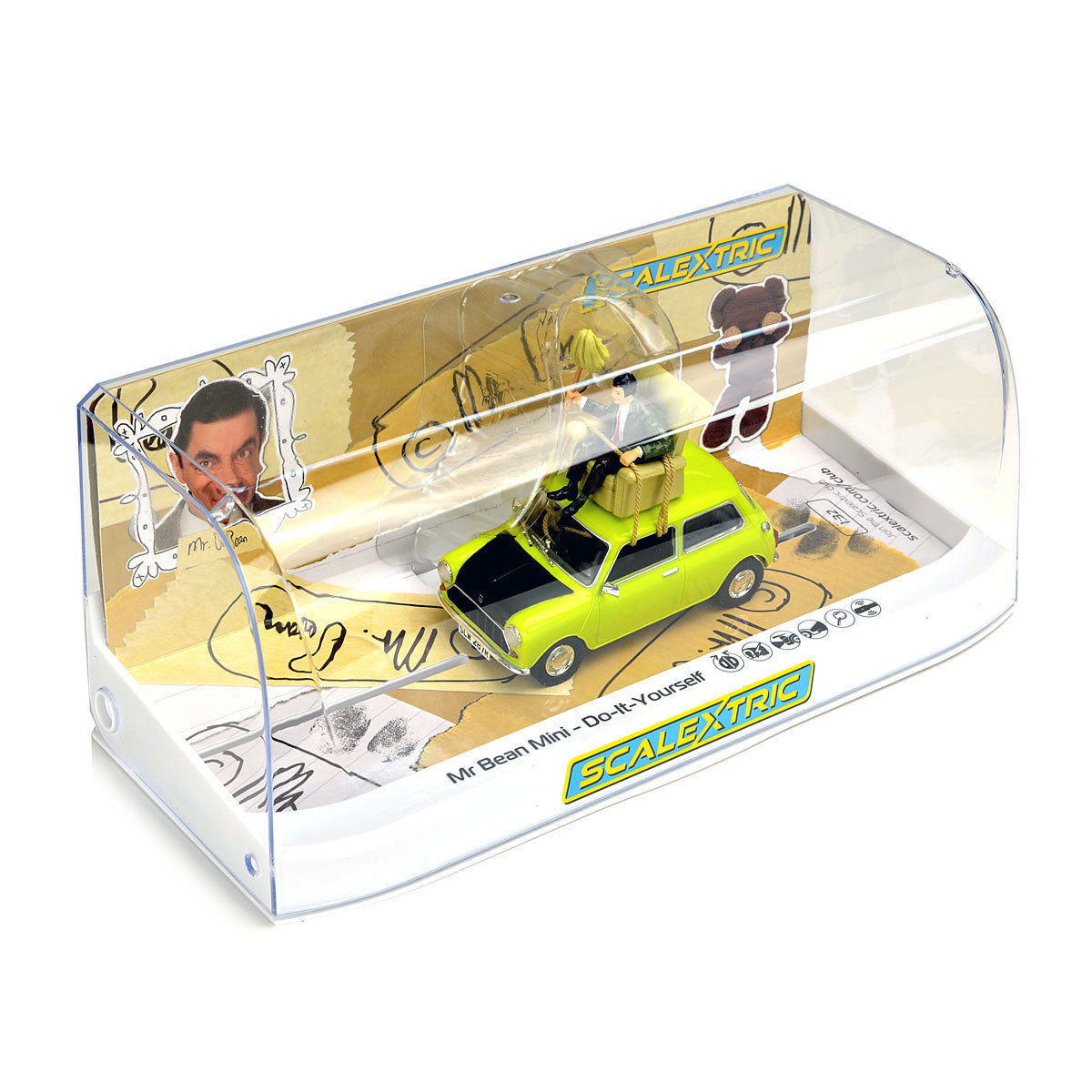 Scalextric C4334 Mr Bean Mini Do It Yourself Slot Car 1/32 Austin Citron - PowerHobby