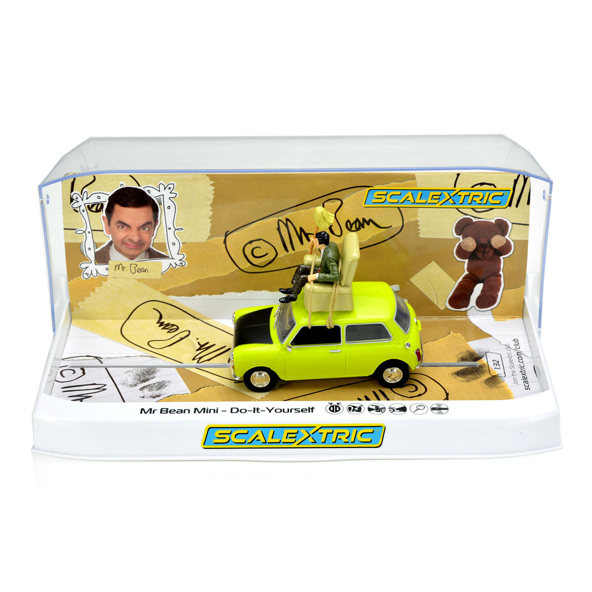 Scalextric C4334 Mr Bean Mini Do It Yourself Slot Car 1/32 Austin Citron - PowerHobby