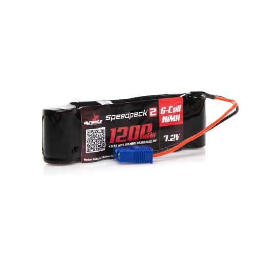 Dynamite DYNB2473 Speedpack2 7.2V 1200Ah 6-Cell NiMH Battery Long w/ EC3 Plug - PowerHobby