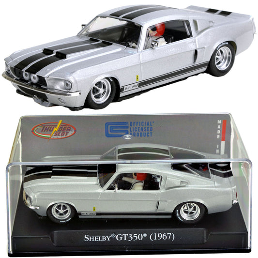 ThunderSlot 1967 Ford Shelby Mustang GT350 Silver Thunder Slot Car 1/32 - PowerHobby