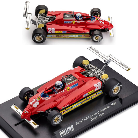 Policar Ferrari 126 C2 Long Beach GP 1982 Didier Pironi Slot Car 1/32 CAR09a - PowerHobby