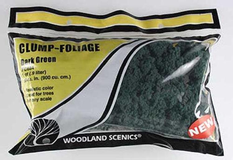 Woodland Scenics FC684 Clump Foliage Dark Green Bag Train Scenery - PowerHobby