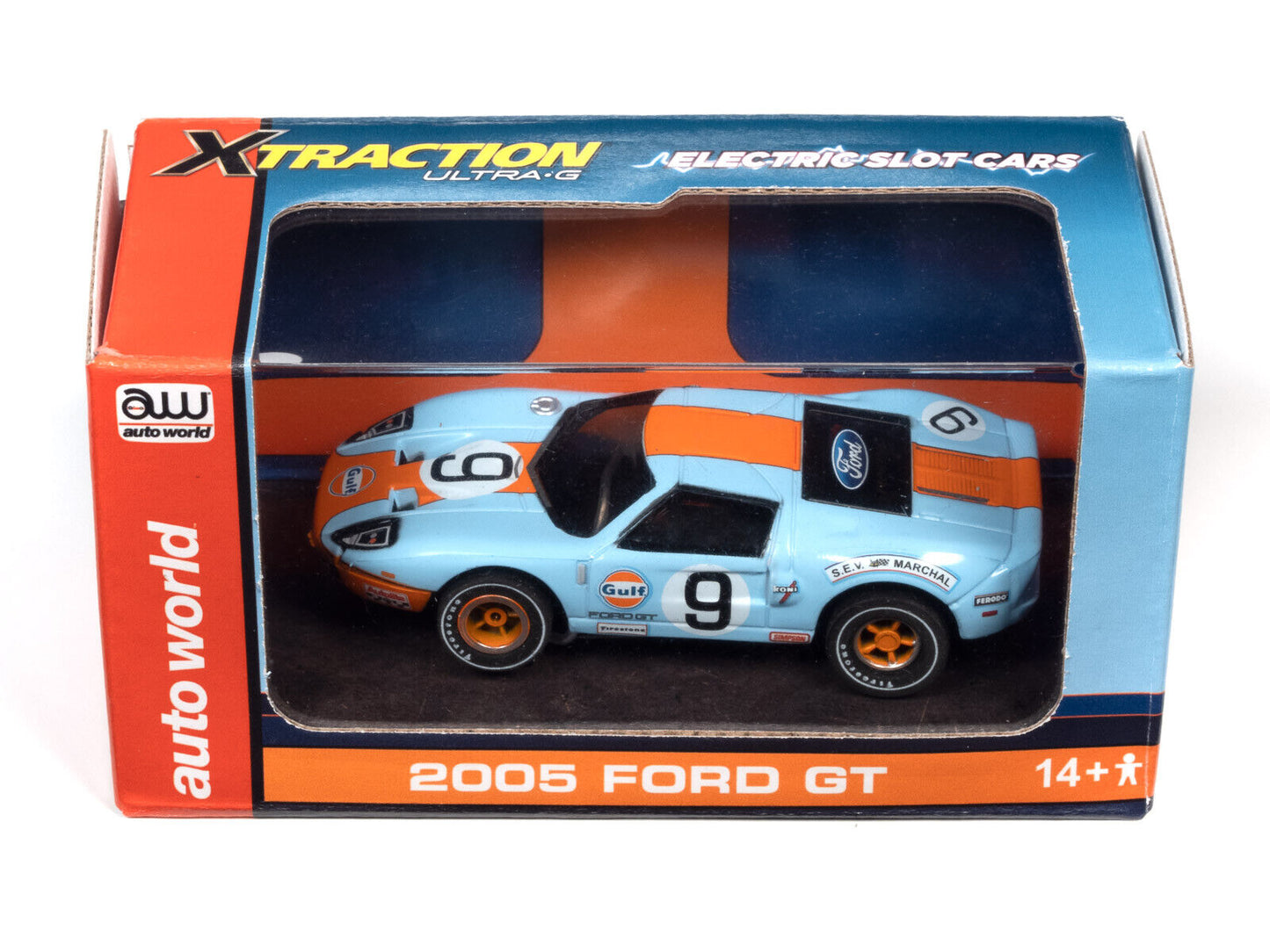 Auto World Ford GT Gulf #9 for AFX HO slot car Exclusive Limited Edition - PowerHobby