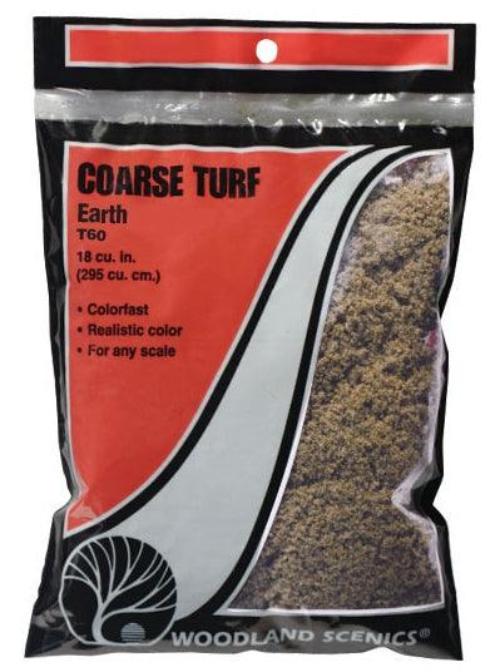 Woodland Scenics T60 Turf Fine Coarse Earth Bag Train Scenery - PowerHobby