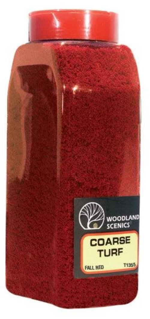 Woodland Scenics T1355 Turf Fine Coarse Fall Red 32oz Train Scenery - PowerHobby