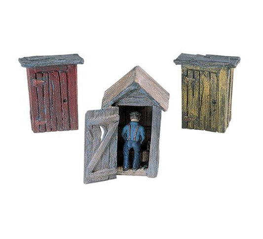 Woodland Scenics D214 HO Outhouses (3) & Man Set Structure Kit - PowerHobby