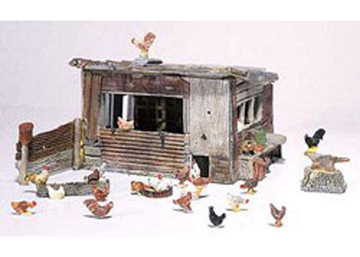 Woodland Scenics D215 HO Chicken Coop Structure Kit - PowerHobby