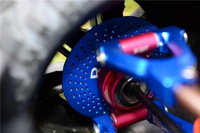 GPM ALUMINUM REAR WHEEL HEX CLAW +3MM WITH BRAKE DISK TRAXXAS X-MAXX 4X4 BLUE - PowerHobby