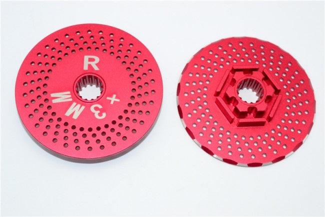 GPM ALUMINUM REAR WHEEL HEX CLAW +3MM WITH BRAKE DISK TRAXXAS X-MAXX 4X4 RED - PowerHobby