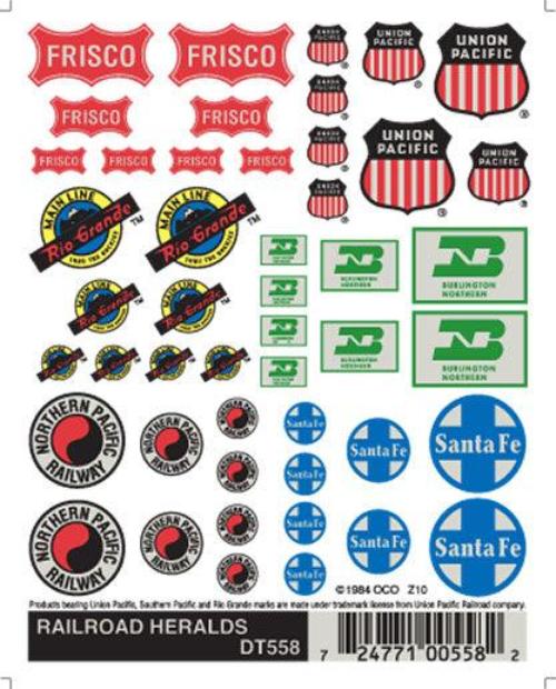 Woodland Scenics DT558 Railroad Heralds Train Decal Sheet - PowerHobby