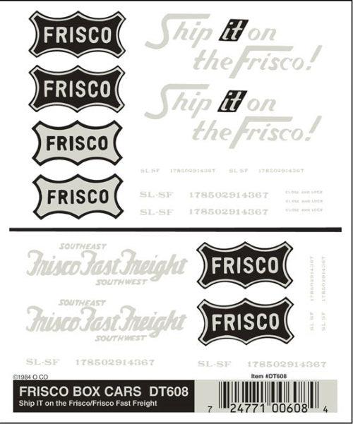 Woodland Scenics DT608 HO Scale Frisco Box Cars Decal (1 Sheet) - PowerHobby