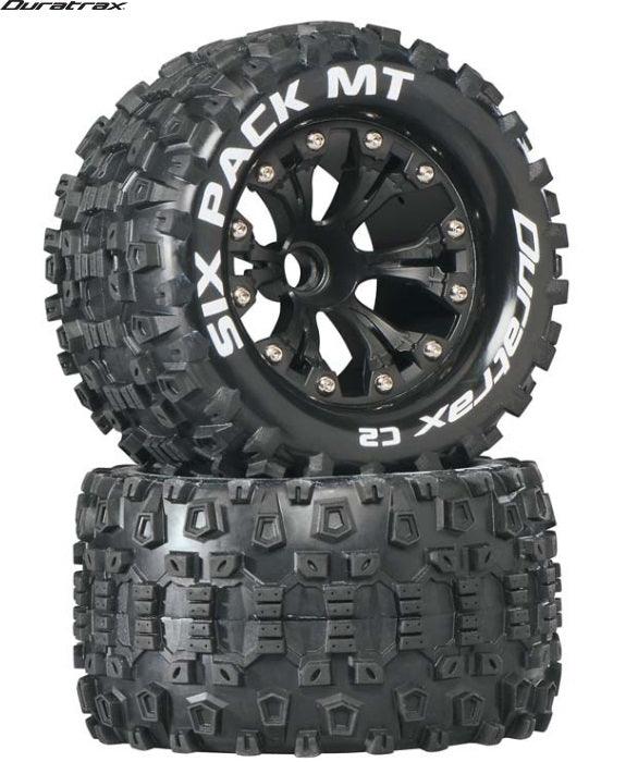 Duratrax DTXC3518 Six Pack MT 2.8 2WD Mounted Tires Front Rustler Jato Stampede - PowerHobby