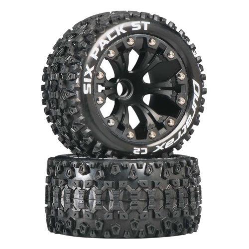 Duratrax DTXC3558 Mounted Front Six Pack ST Tire / Wheel Set (2) Jato Stampede - PowerHobby