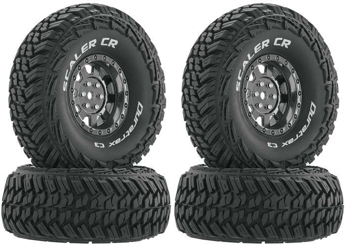 Duratrax DTXC4023 1.9" Scaler CR C3 Mounted Tires Chrome Wheels (4) Rock Crawler - PowerHobby