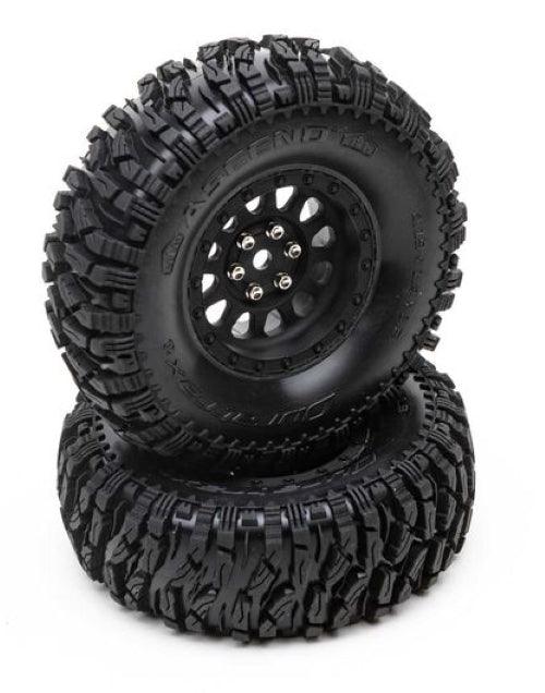 Duratrax DTXC4071 Mounted Tires Class 1 Ascend CR C3 1.9" Black (2) - PowerHobby