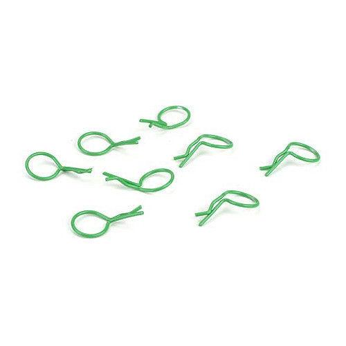 Dynamite DYN5554 Bent Body Clips Green (8) - PowerHobby