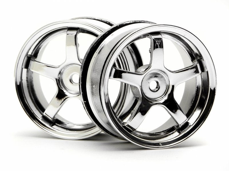 HPI HPI3827 DEEP RIM 5 SPOKE WHEEL 26mm CHROME #3827 (2) - PowerHobby