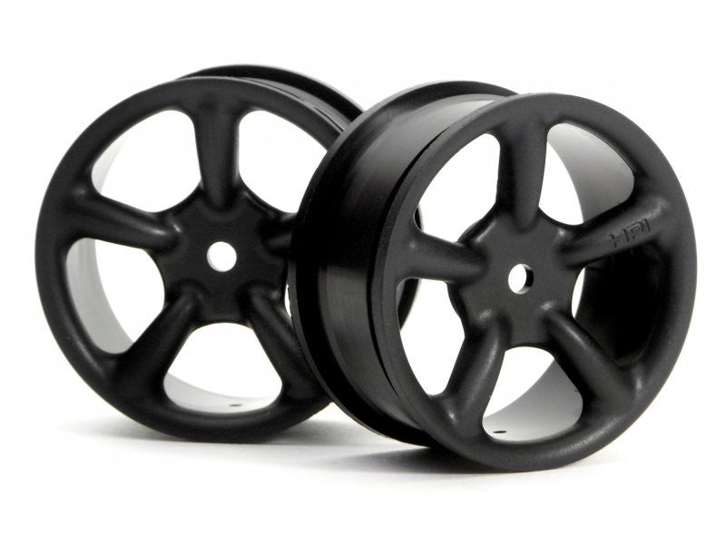 HPI HPI3611 BLACK, 5 Spoke Touring Car Wheel Ferrari F355 Style 26mm #3611 - PowerHobby