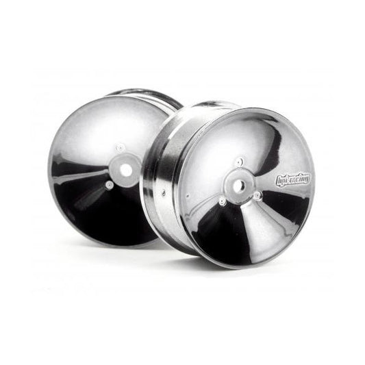 HPI Racing HPI34101 24mm Chrome Aero-Dish Wheel (2pcs) #34101 - PowerHobby