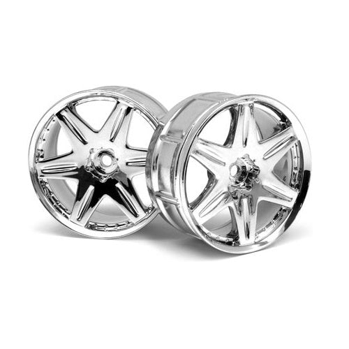 HPI Racing HPI3343 LP29 Work LS406 Chrome Wheels (2) - PowerHobby