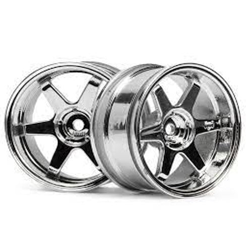 HPI HPI3612 5 Spoke 26mm Chrome Wheels Rims Touring Car RC #3612 - PowerHobby