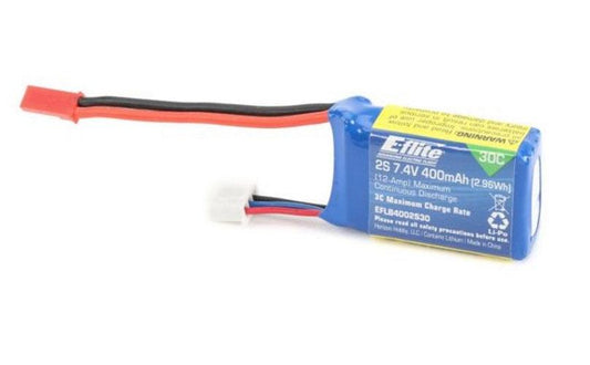 Blade EFLB4002S30 7.4V 400mAh 2S LiPo Battery JST Apache AH-64 - PowerHobby