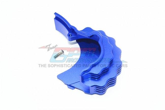 GPM ALUMINUM CENTER MAIN GEAR COVER W. HEAT SINK FINS TRAXXAS E-REVO BLUE - PowerHobby