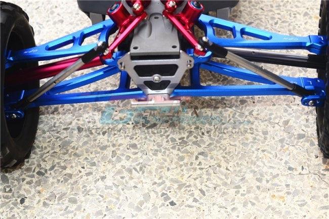 GPM ALUMINUM FULL SUSPENSION ARM SET F/R AND UPPER LOWER TRAXXAS E-REVO BLUE - PowerHobby