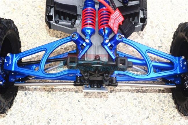 GPM ALUMINUM FULL SUSPENSION ARM SET F/R AND UPPER LOWER TRAXXAS E-REVO BLUE - PowerHobby