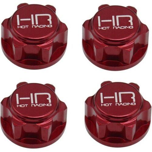 Hot Racing ERVT10C02 Red Aluminum 17mm Dirt Shield Wheel Nuts E-Revo 2.0 - PowerHobby