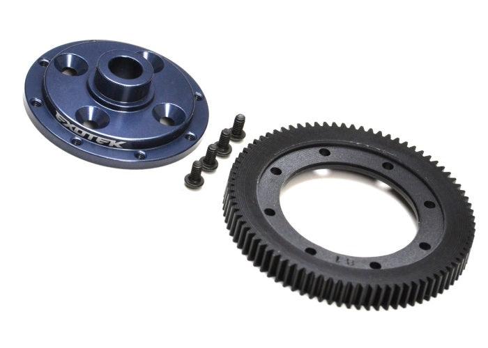 Exotek Racing 1798 Mackined 81 Spur Gear And Mounting Plate Tekno EB410 - PowerHobby