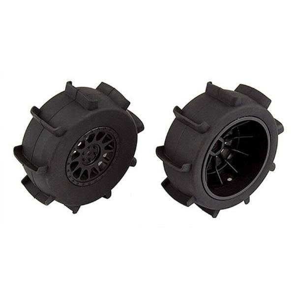 Associated 71062 1/10 Sand Paddle Rear Mounted Tires w Method Wheels Black (2) - PowerHobby