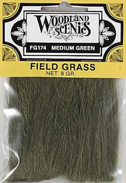 Woodland Scenics FG174 Field Grass Medium Green .28 ozs Bag Train Scenery - PowerHobby