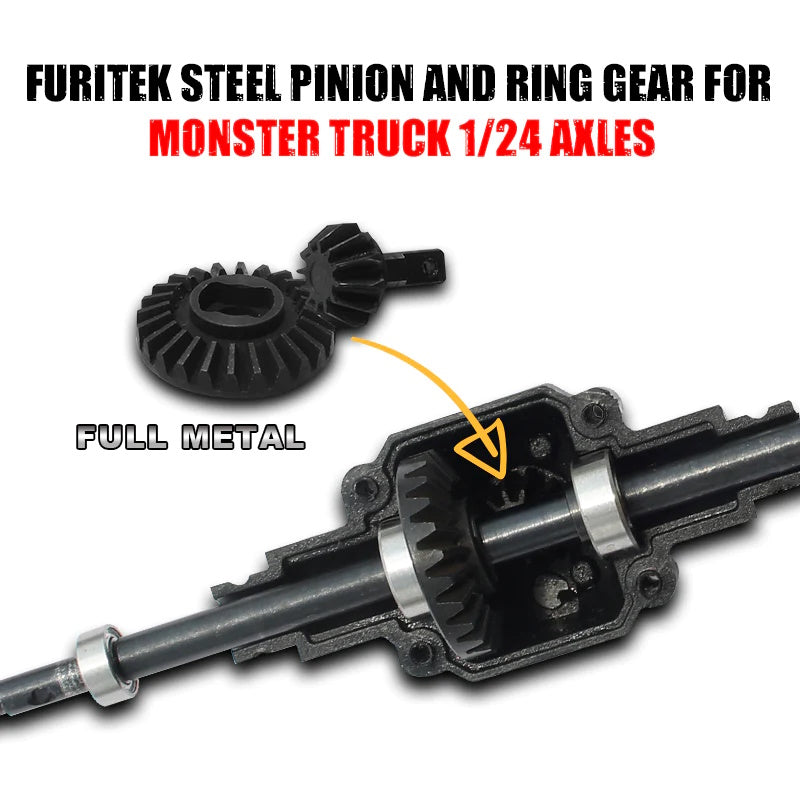 Furitek 1/24 Rampart Steel Pinion & Ring Gears - PowerHobby